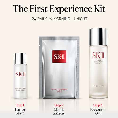 SK-II PITERA™ First Experience Kit: Skincare Starter set with facial treatment essence, clear lotion, and a mask slider2